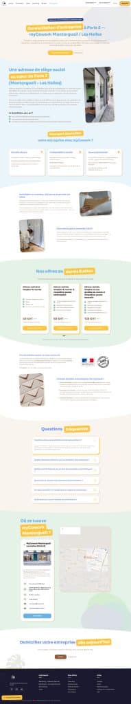 Refonte du site myCowork : page Domiciliation d'entreprise